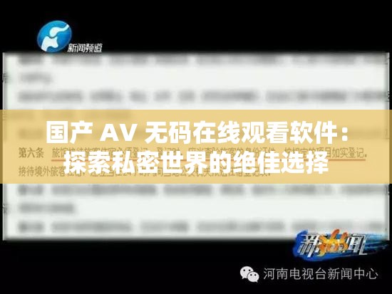 国产 AV 无码在线观看软件：探索私密世界的绝佳选择