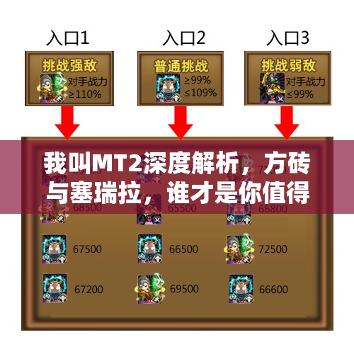 我叫MT2深度解析，方砖与塞瑞拉，谁才是你值得重点培养的游戏之星？