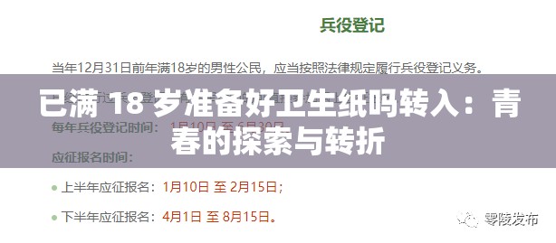 已满 18 岁准备好卫生纸吗转入：青春的探索与转折