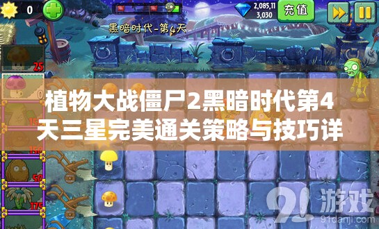 植物大战僵尸2黑暗时代第4天三星完美通关策略与技巧详解