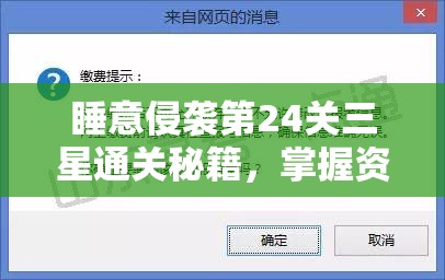 睡意侵袭第24关三星通关秘籍，掌握资源管理艺术，轻松攻克难关