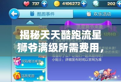 揭秘天天酷跑流星狮爷满级所需费用，高效资源管理的策略与艺术