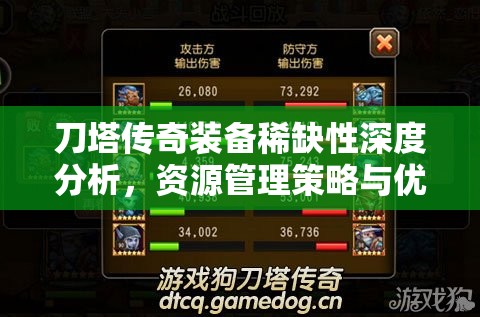 刀塔传奇装备稀缺性深度分析，资源管理策略与优先分配艺术