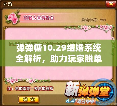 弹弹糖10.29结婚系统全解析，助力玩家脱单，揭秘资源管理在婚姻系统中的重要性及策略