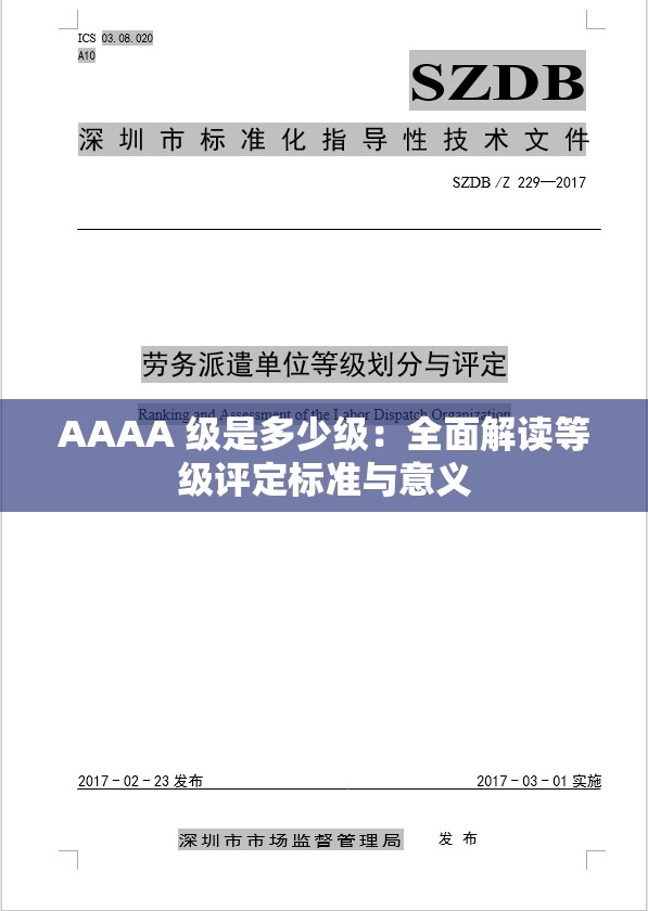 AAAA 级是多少级：全面解读等级评定标准与意义