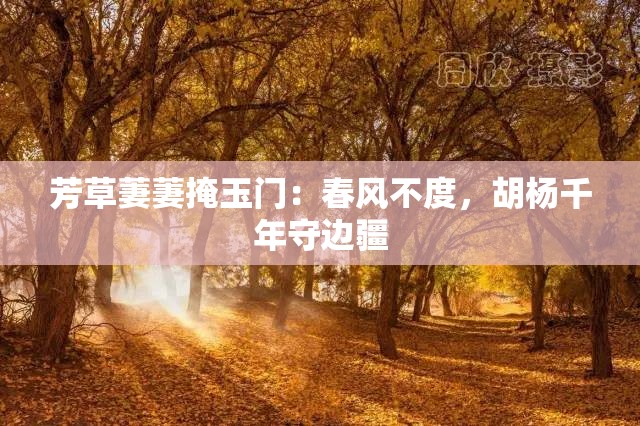 芳草萋萋掩玉门：春风不度，胡杨千年守边疆