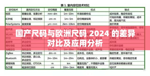 国产尺码与欧洲尺码 2024 的差异对比及应用分析