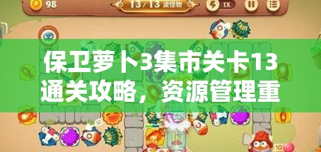 保卫萝卜3集市关卡13通关攻略，资源管理重要性及高效利用策略视频解析