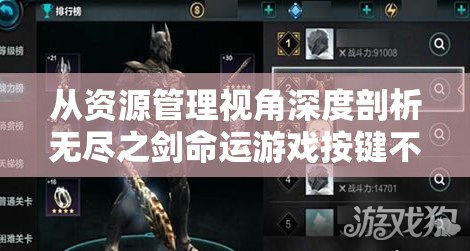 从资源管理视角深度剖析无尽之剑命运游戏按键不灵敏的问题根源