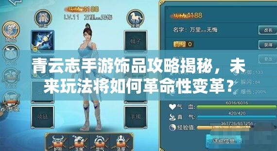 青云志手游饰品攻略揭秘，未来玩法将如何革命性变革？