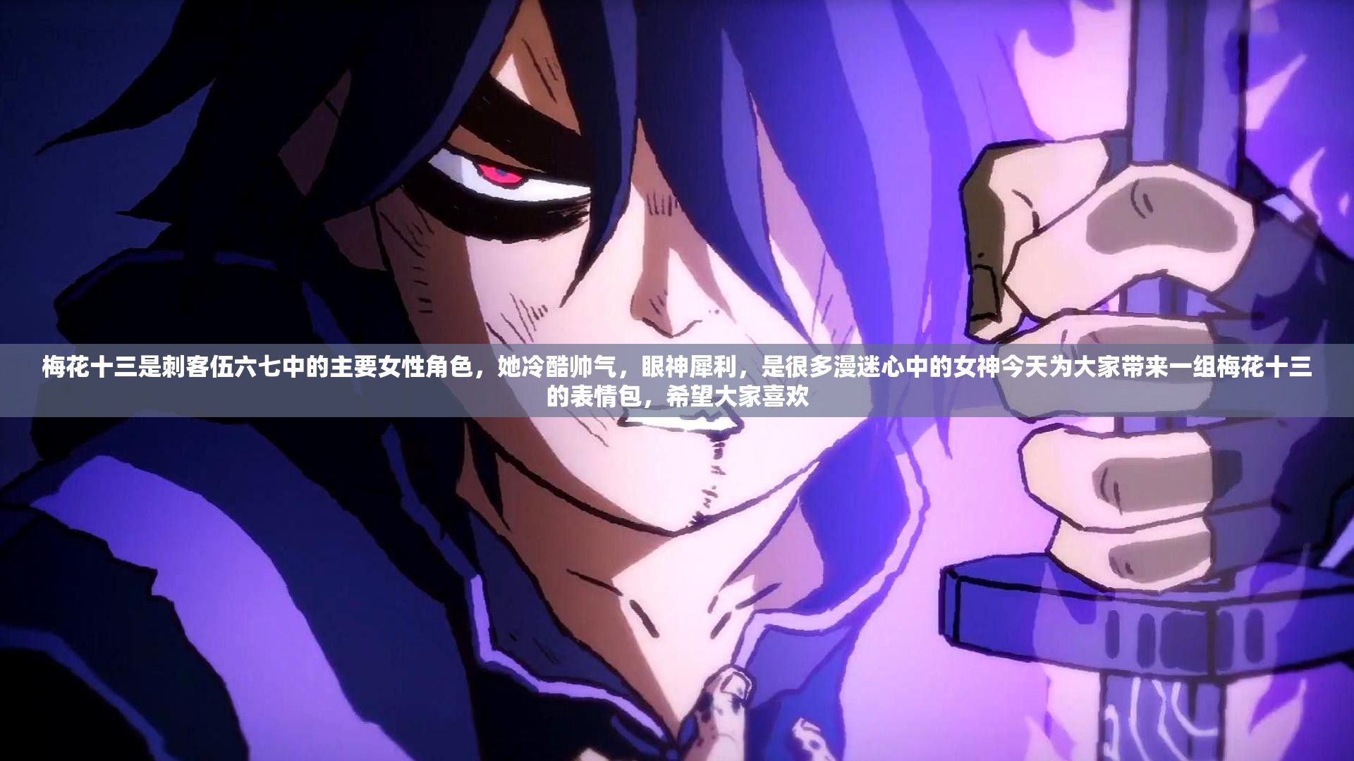 梅花十三是刺客伍六七中的主要女性角色，她冷酷帅气，眼神犀利，是很多漫迷心中的女神今天为大家带来一组梅花十三的表情包，希望大家喜欢