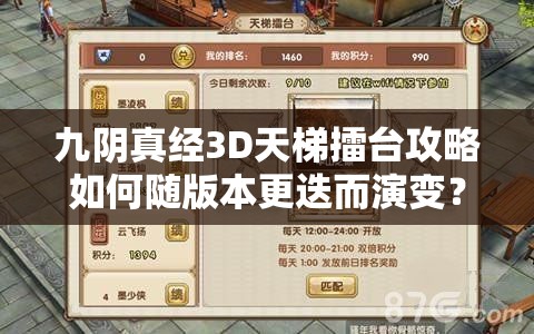 九阴真经3D天梯擂台攻略如何随版本更迭而演变？揭秘其历史变迁！