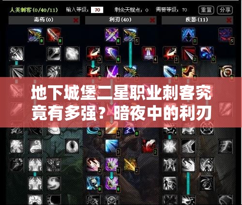 地下城堡二星职业刺客究竟有多强？暗夜中的利刃深度剖析引悬念