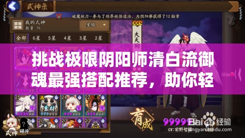 挑战极限阴阳师清白流御魂最强搭配推荐，助你轻松登顶巅峰
